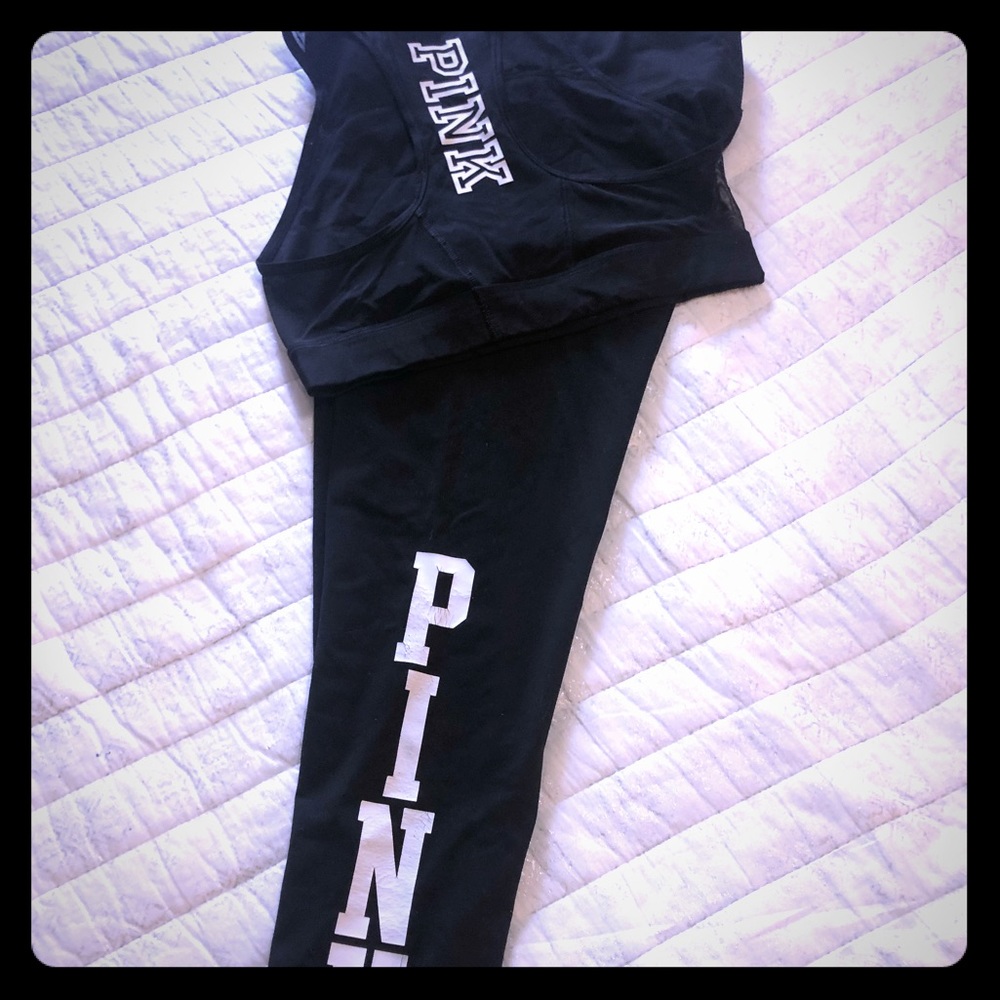 Pink Victoria secret matching set